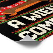 Cool Funny Wiener Dog Christmas Dachshund Holiday  Poster (Hoek)