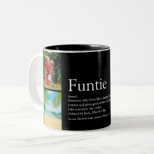 Cool Funtie Tante Tante Foto Collage Tweekleurige Koffiemok
