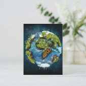 Cool Future Planet Earth Wereldbol Design Briefkaart (Staand voorkant)