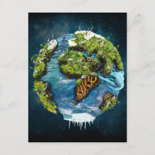 Cool Future Planet Earth Wereldbol Design Briefkaart