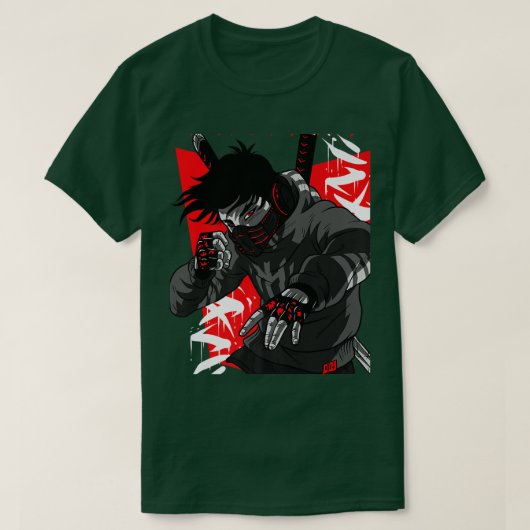Cool Futuristic Ninja Steampunk Samurai Maskoorlog T-shirt (Design voorkant)