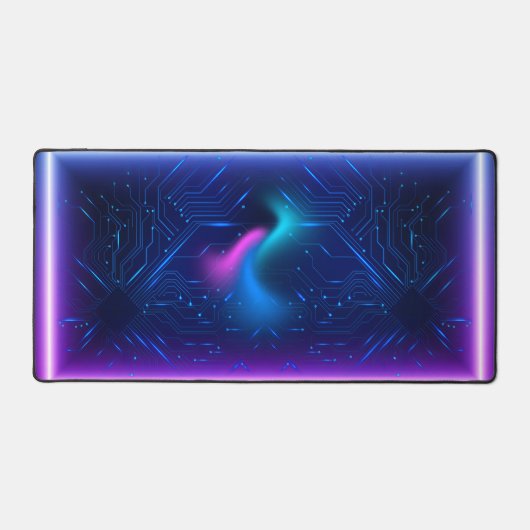 Cool Futuristisch Circuit Neon Gaming BackGround Bureaumat (Voorkant)