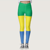 Cool Gabon Flag Mode Leggings (Voorkant)