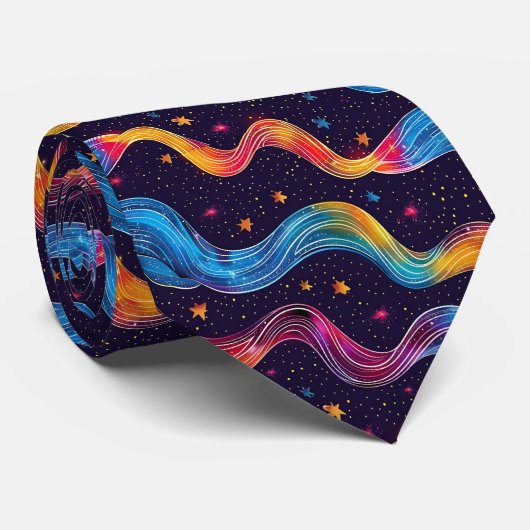 Cool galaxy disco tegelpatroon stropdas (Opgerold)