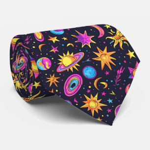 Cool galaxy disco tegelpatroon stropdas