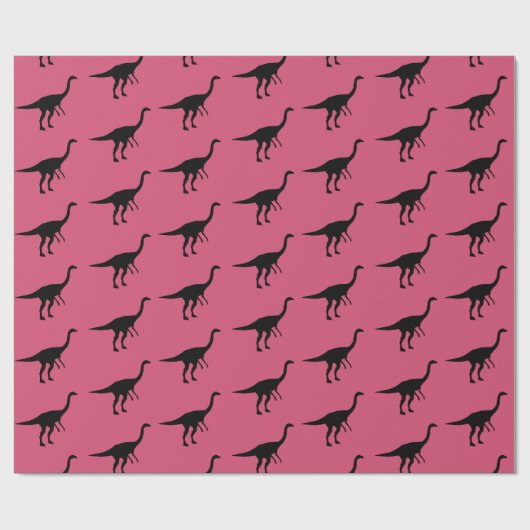 Cool Gallimimus Dino Dinosaur Silhouette Cadeaupapier (Vlak)