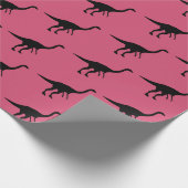 Cool Gallimimus Dino Dinosaur Silhouette Cadeaupapier (Hoek)