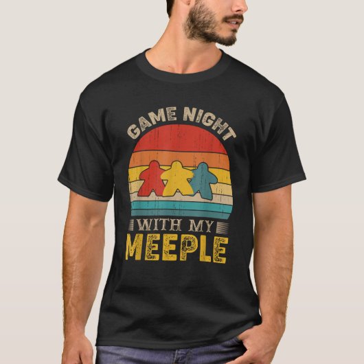 Cool Game Night met mijn Meeple Board Game Group T-shirt (Voorkant)