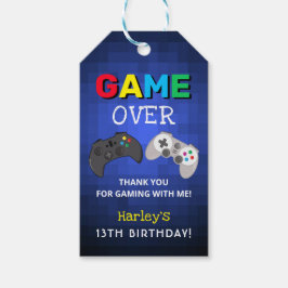 Cool Game Over Gaming Bedankt Cadeaulabel