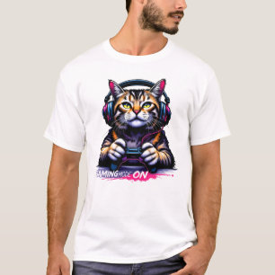 Cool Gamer Cat T-shirt