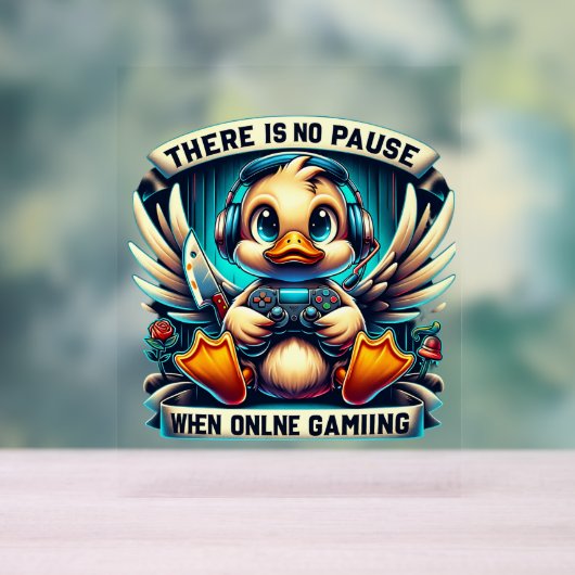 Cool gamer eend word art acryl bord (Neutraal)