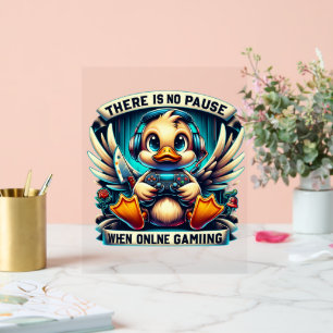 Cool gamer eend word art acryl bord