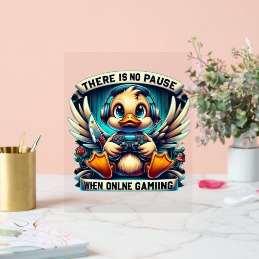 Cool gamer eend word art acryl bord (Huwelijk)