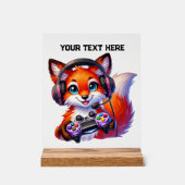 Cool Gamer fox voeg tekst toe Acryl Bord (Voorkant)