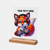 Cool Gamer fox voeg tekst toe Acryl Bord (Hoek)