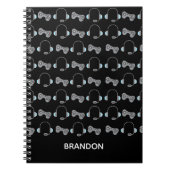 Cool gamer gepersonaliseerd gaming patroon zwart notitieboek (Voorkant)