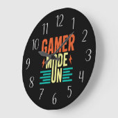 Cool gamer mode woordkunst unisex grote klok (Hoek)