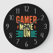 Cool gamer mode woordkunst unisex grote klok (Voorkant)