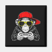 Cool Gamer Monkey With Controller Funny Gaming Vid Magneet (Voorkant)