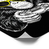 Cool Gamer Monkey With Controller Funny Gaming Vid Poster (Hoek)