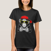 Cool Gamer Monkey With Controller Funny Gaming Vid T-shirt (Voorkant)