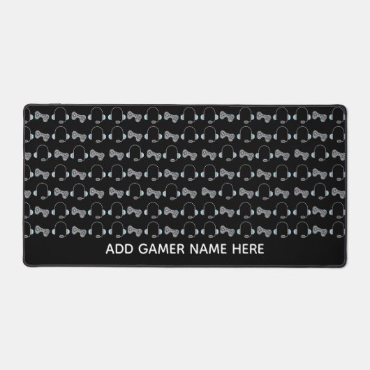 Cool Gamer Persoonlijk gamepatroon zwart Bureaumat (Voorkant)