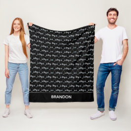 Cool Gamer Persoonlijk gamepatroon zwart Fleece Deken