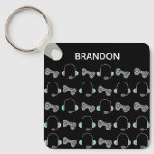 Cool Gamer Persoonlijk gamepatroon zwart Sleutelhanger (Voorkant)