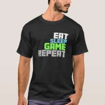Cool Gamer shirt. Eet slaapspel herhalen!