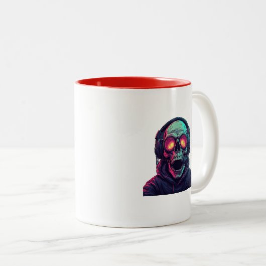 Cool Gamer Skull Coffee Mok (Voorkant rechts)