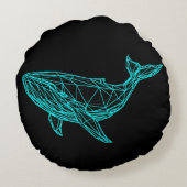Cool Gamer Whale Throw Pillow Rond Kussen (Achterkant)