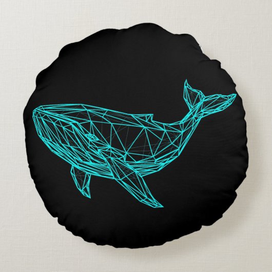 Cool Gamer Whale Throw Pillow Rond Kussen (Achterkant)