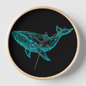 Cool Gamer Whale Wall Clock (Voorkant)