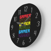 Cool gamer word art grote klok (Hoek)