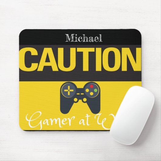 Cool Gamer Yellow en Black  Muismat (Met muis)