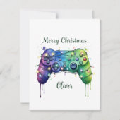 Cool Gaming Christmas Card Personalised Holiday Feestdagenkaart (Voorkant)