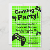 Cool gaming Verjaardagsfeestuitnodiging sjabloon Kaart (Voorkant)
