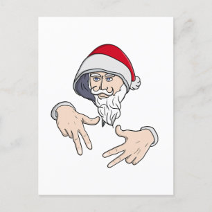 Cool Gangsta Hip Hop Hand Rap Sinterklaas Briefkaart