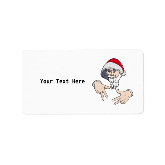 Cool Gangsta Hip Hop Hand Rap Sinterklaas Etiket (Voorkant)