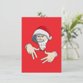 Cool Gangsta Hip Hop Hand Rap Sinterklaas Feestdagenkaart (Staand voorkant)