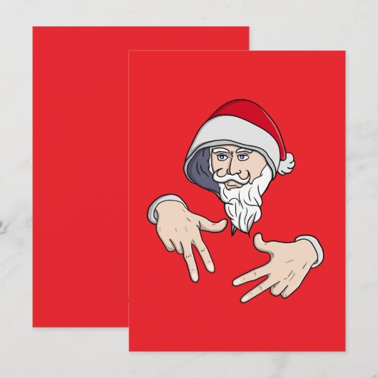 Cool Gangsta Hip Hop Hand Rap Sinterklaas Feestdagenkaart (Voorkant / Achterkant)