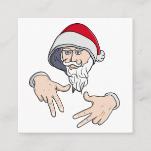 Cool Gangsta Hip Hop Hand Rap Sinterklaas Informatiekaartje