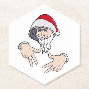 Cool Gangsta Hip Hop Hand Rap Sinterklaas Kartonnen Onderzetters