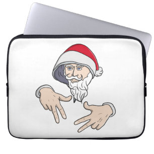 Cool Gangsta Hip Hop Hand Rap Sinterklaas Laptop Sleeve