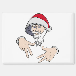 Cool Gangsta Hip Hop Hand Rap Sinterklaas Magneet