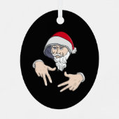 Cool Gangsta Hip Hop Hand Rap Sinterklaas Metalen Ornament (Achterkant)