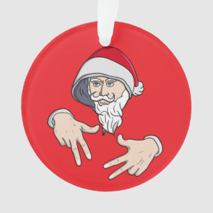 Cool Gangsta Hip Hop Hand Rap Sinterklaas Ornament