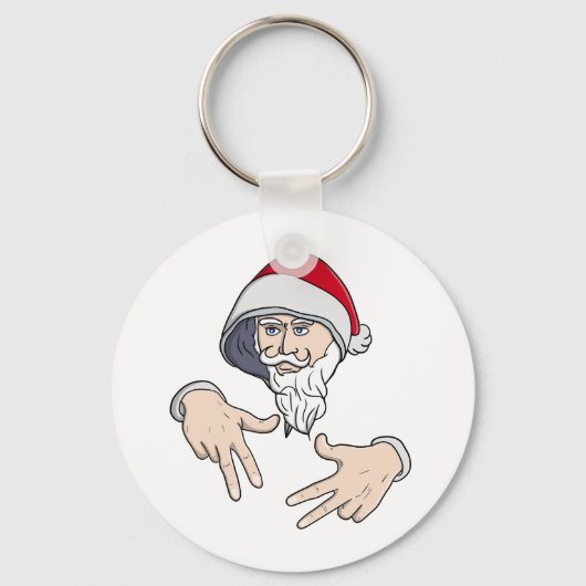 Cool Gangsta Hip Hop Hand Rap Sinterklaas Sleutelhanger (Voorkant)