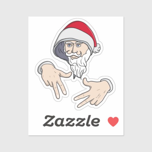 Cool Gangsta Hip Hop Hand Rap Sinterklaas Sticker (Vel)