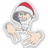Cool Gangsta Hip Hop Hand Rap Sinterklaas Sticker (Voorkant)